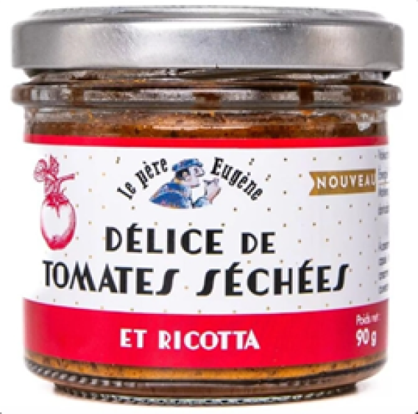 Tomaten-Ricotta-Aufstrich von Père Eugène auf geröstetem Baguette